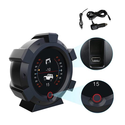 MOTOCOCHE GPS Inclinometer Digital Car - DC5-28V Analog Vehicle Inclinometer Speedometer Off-road for all vehicles (satellite positioning)