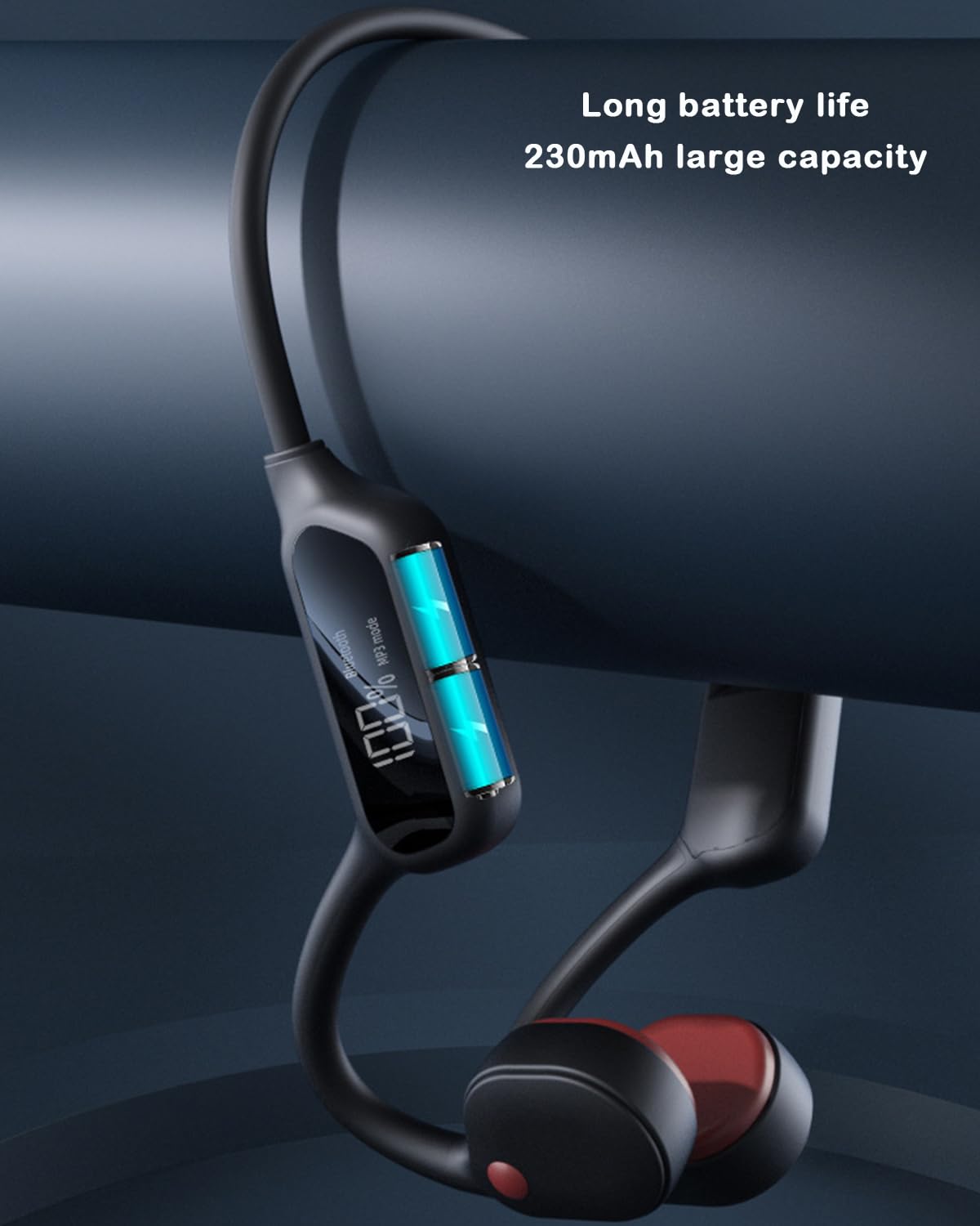 Bone conduction headphones, 32GB storage, swimming headphones IPX8 waterproof, MP3 sport headphones, wireless Bluetooth 5.3 headphones, bone conduction headphones for swimming running (orange + white)