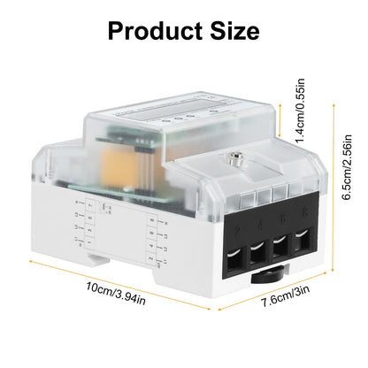 Judavry 3-phase power meter, DIN rail three-phase four-wire power meter digital 230/400V 5-100A electricity meter LCD energy meter for DIN rail sub-metering electricity.