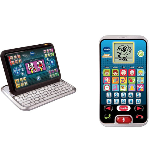 Vtech 80-155504 Tablet 2-in-1, White/Black & 80-139304 - Smart Kid's Phone