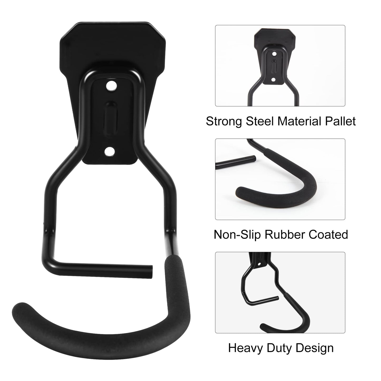 Sinoer 4-Pack Vertical Bike Hooks, Bike Holder, Heavy Duty Hooks Wall Mount Bike Holder, Bike Holder Vertical Stand for Garage.