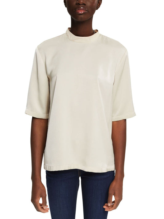 ESPRIT Women's 013EE1F303 Blouse, 260/LIGHT Taupe, S