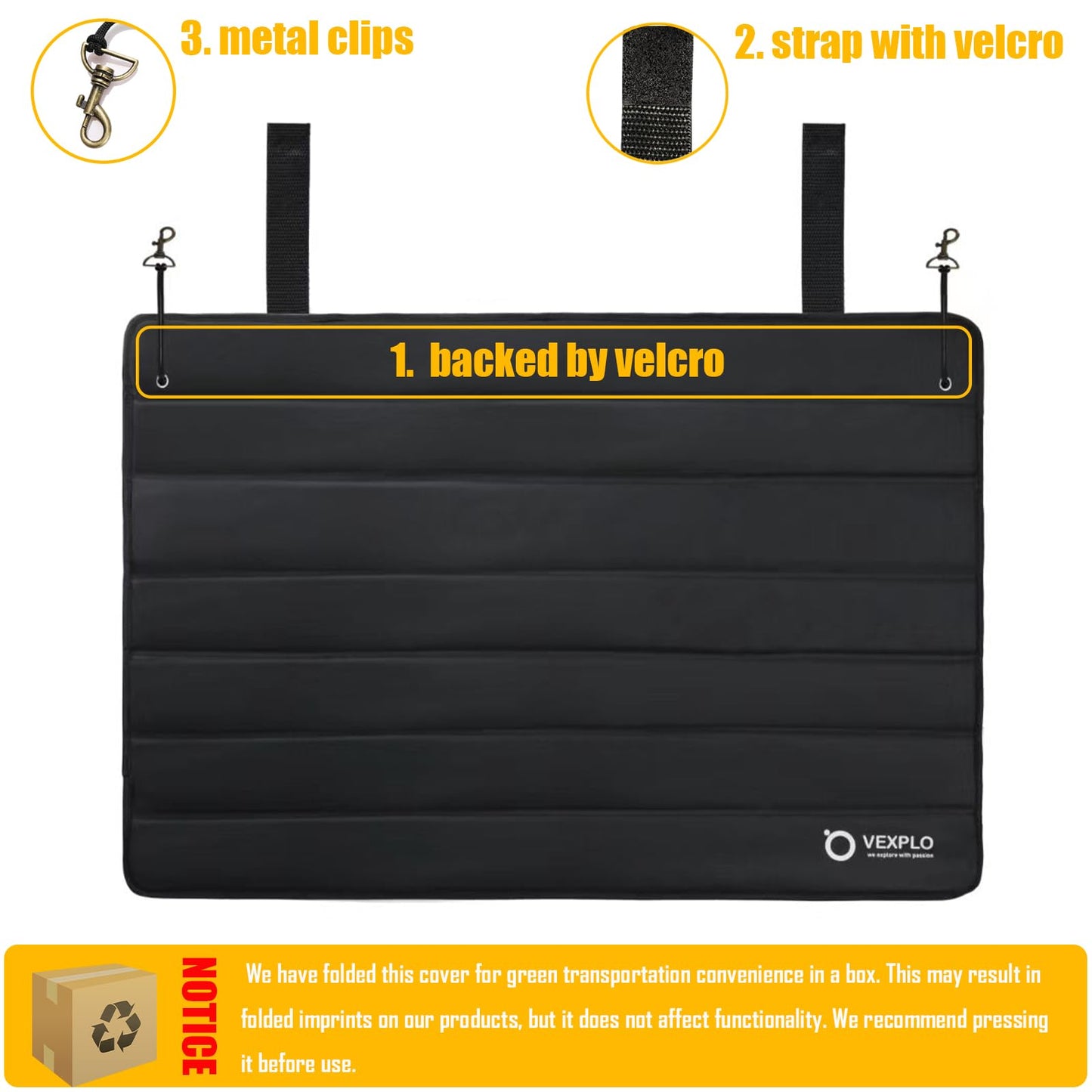 Wider Car Bumper Guard Trunk, 96 x 63 cm Foldable bumper guard dog trunk protector - Protects cars, SUVs, and vans from scratches caused by dogs and heavy loads like wheelchairs.
