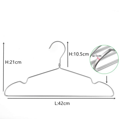 Amber Home 20 Pack 42cm Lightweight Aluminum Iron Hangers, Matte Silver Metal Hangers with Non-Slip Groove for Suit T-Shirt Shirt Jacket Dress Pants, Sturdy and Lightweight.