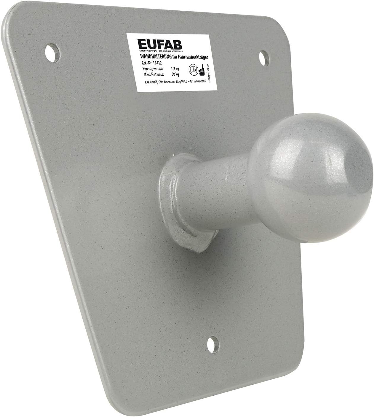 LAS 12011LAS Bike Carrier PREMIUM, suitable for E-bikes + EUFAB 16412 Universal Wall Mount for Bike Carriers