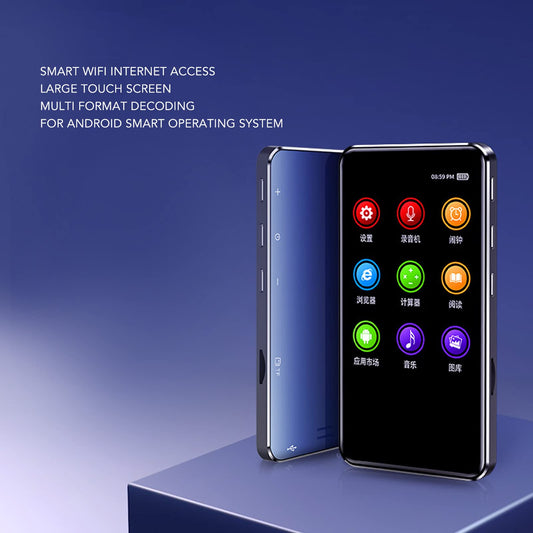 MP3-MP4 player with Bluetooth and WiFi, Portable, Lossless 3.97-inch Full Touchscreen MP4 Music Player with Voice Recorder, E-Book, Headphones, Digital HiFi Audio Player (M26B (Quad-Core) 8GB)