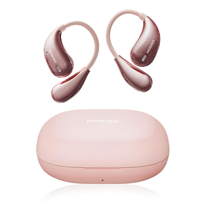 MINISO X33 AI real-time translation earphones, 135 language translator earphones, open ear design, wireless Bluetooth translation headphones with HiFi sound, 60 hours playtime, perfect for travel.