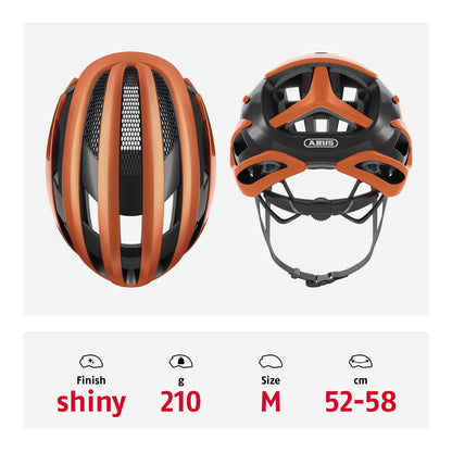 ABUS road bike helmet AirBreaker - high-end cycling helmet for professional cycling - for teens and adults - helmet for women and men - orange, size M