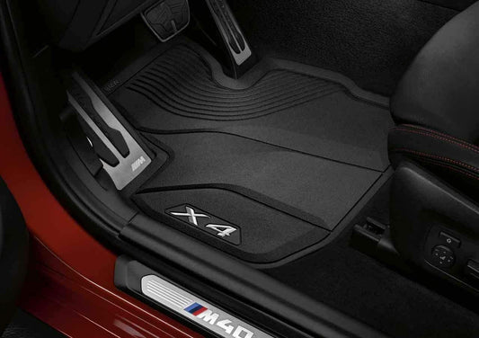 Original BMW X4 all-weather floor mats front + rear G02 rubber set.