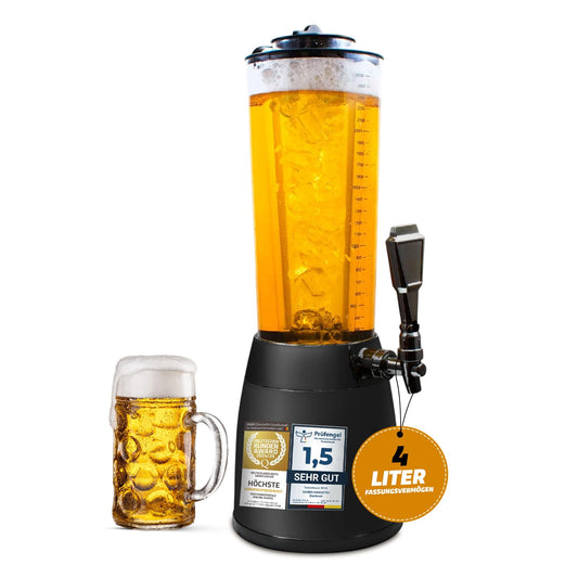 4.0L beer column tap tower cult beer tower drink column beverage dispenser beverage column with 1.3L ice cooling (black)