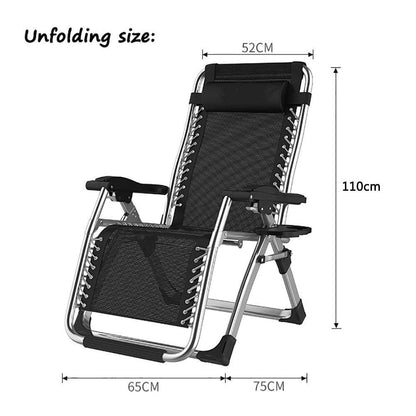 DQCHAIR deck chairs, recliners, zero gravity loungers, chaise lounges, garden rocking chairs for beach camping. Supports up to 200 kg (Color: Gray).
