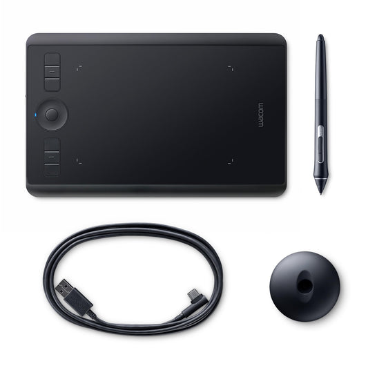 Wacom Intuos Pro graphic tablet (Size: S) - Small, professional pen tablet (includes Wacom Pro Pen 2 stylus with spare nibs, compatible with Windows & Mac) - Ideal for home office & e-learning.