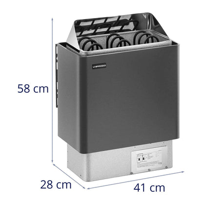 Uniprodo UNI_SAUNA_G4.5KW sauna heater 4.5 kW 30 to 110 °C overheat protection thermostat