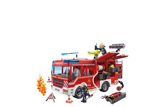 PLAYMOBIL City Action 9464 Fire Department Vehicle with Light and Sound, For Ages 5+
