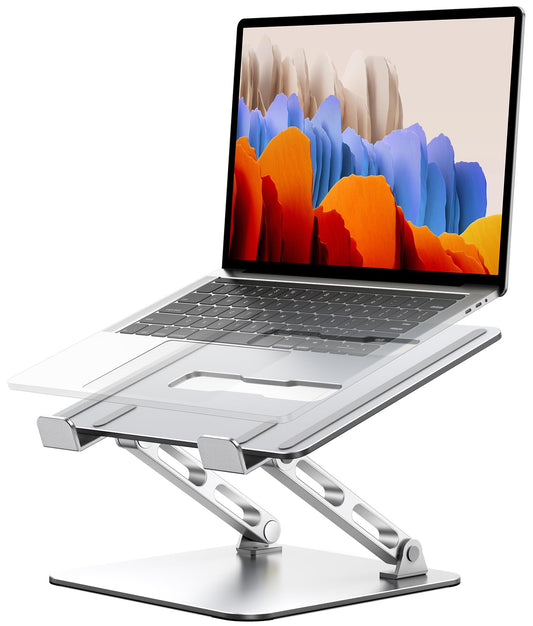 Babacom Laptop Stand Cooling Pad Adjustable & Ventilated with Double Bar Support, Ergonomic Lap Desk, Foldable & Portable Notebook Stand compatible with MacBook Air/Pro (10-16 inches)