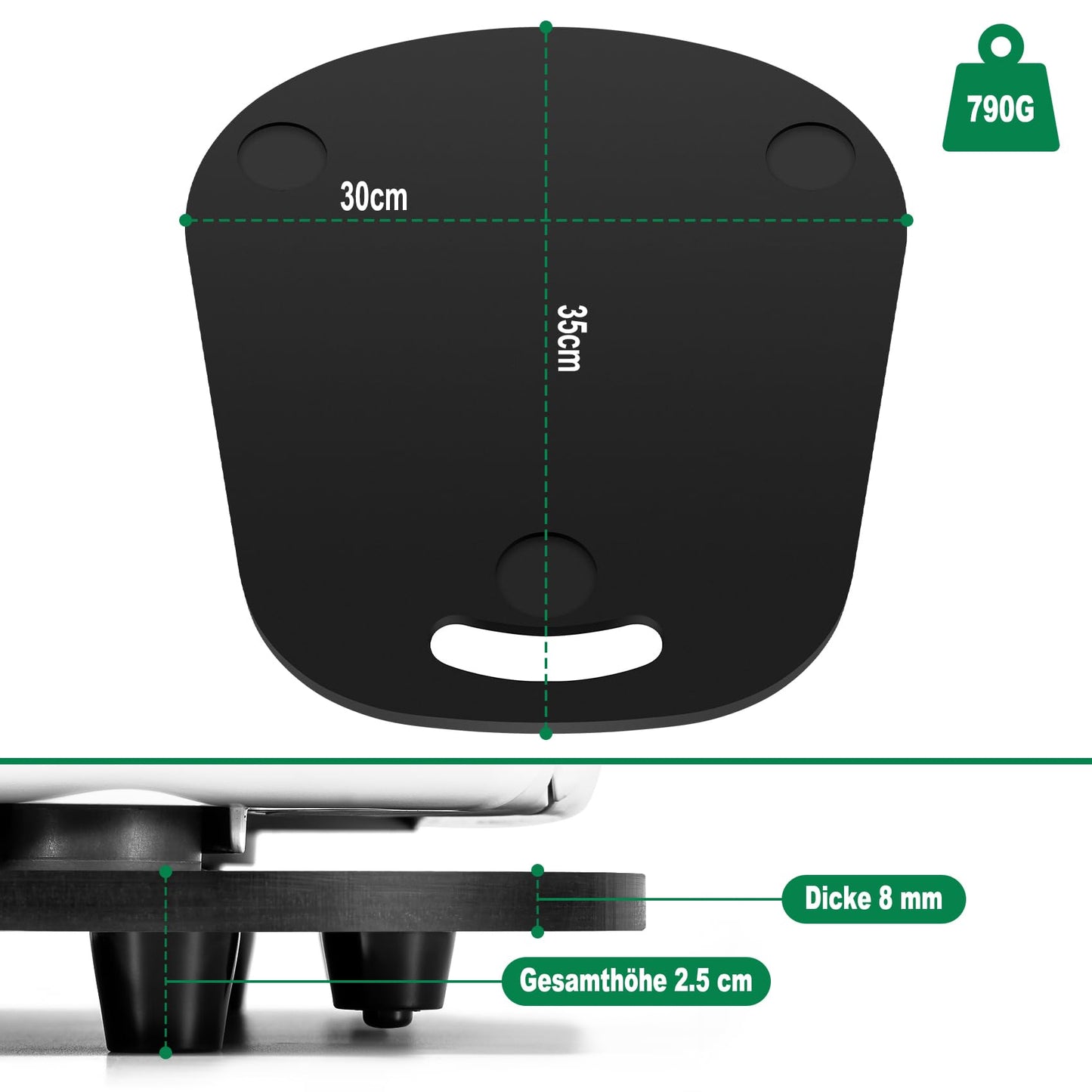 for Thermomix TM6 TM5 sliding board Acrylic, Ticanros Premium Quick Move Rolling Board for Thermomix Vorwerk Kitchen Machine TM6 Accessory Base Board, Glossy Black