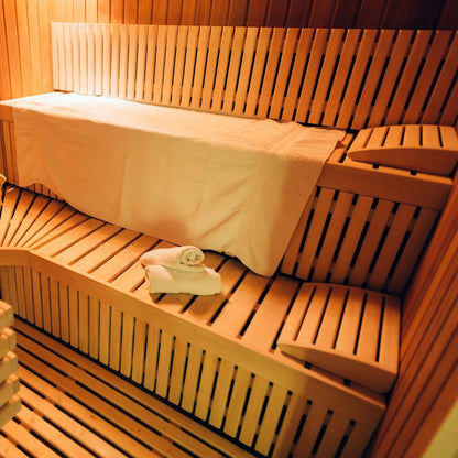 HOFMEISTER® sauna headrest, 40 cm, height adjustable, made of sturdy linden wood, stable sauna backrest ergonomic back support, relax & unwind in the steam bath