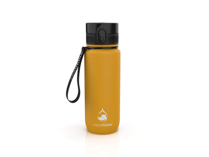 coolrhino Water Bottle 1000ml for sports, outdoor, school, fitness & kids - Leak-proof and BPA-free - Bottle suitable for carbonated drinks (Rhino Sun Yellow, 1000ml)