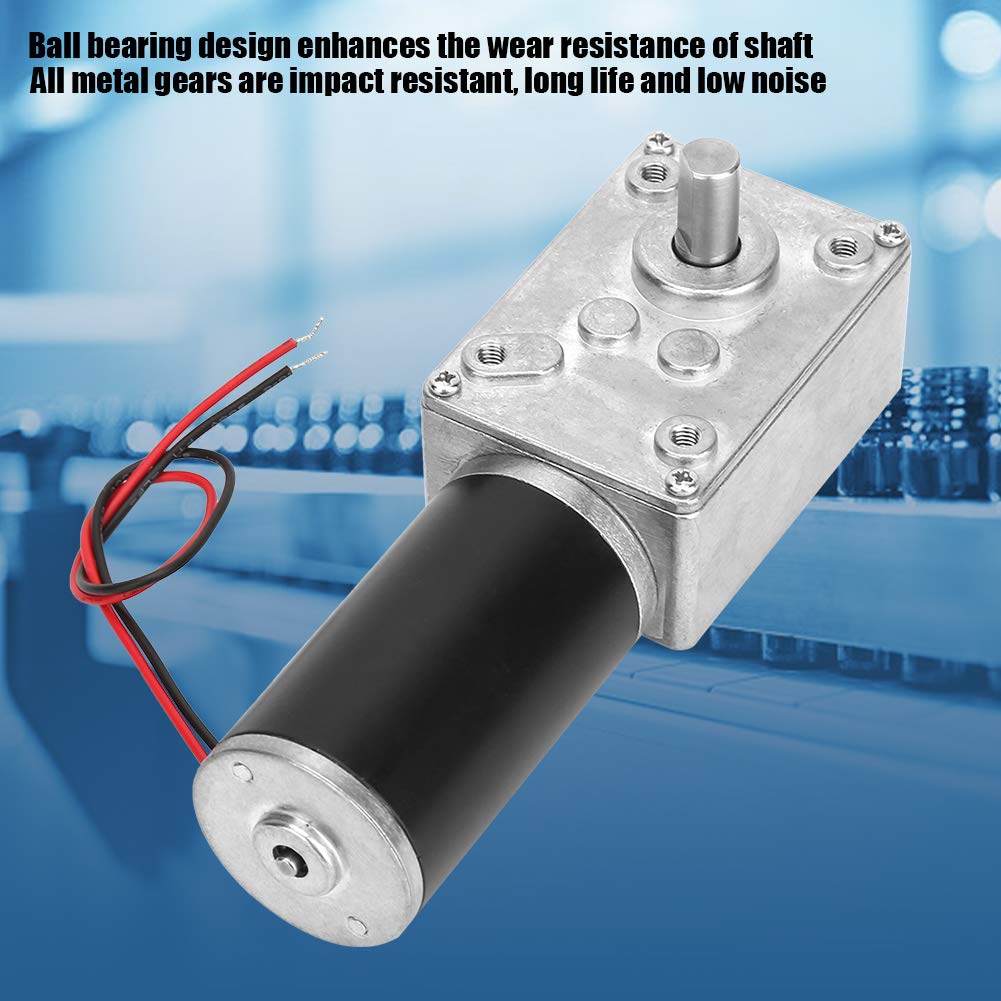 24V 80RPM DC worm gear motor 13kg.cm 31mm high torque self-locking motor reversed mini turbine gear motor for DIY robot turntable door lock curtain machine