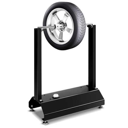 GYMAX Wheel Balancer, Assembly Stand with Adjustable Centering Cones, Portable Balancing Tool, Balancer for Motorcycle Wheels, Static Centering Stand for all types of wheels.