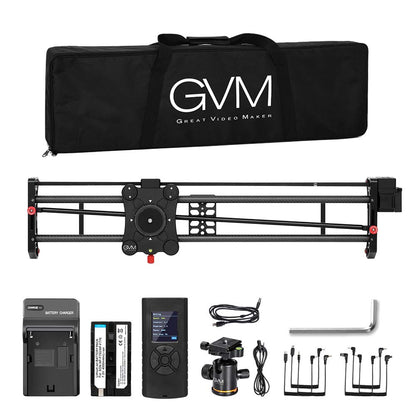 GVM 120cm camera slider motorized, photography slider supports video mode, time-lapse photography, horizontal, tracking, and 120° panoramic shots for recording video film DSLR cameras.