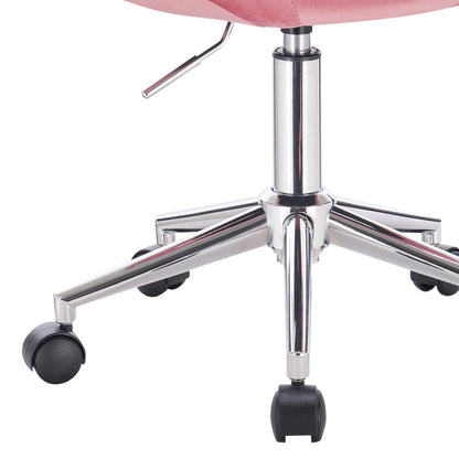 WOLTU BS100rs 1x work stool office stool swivel stool desk chair office chair cosmetic stool with wheels height adjustable, velvet, pink