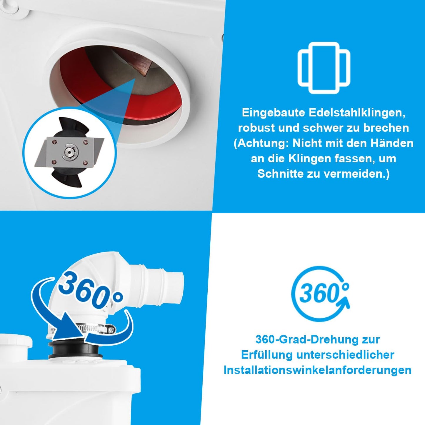 Herrselsam 700W dirty water pump 4/1 lifting system sewage pump 190L/min small lifting system household pump sewage lifting system for toilet, shower, sink