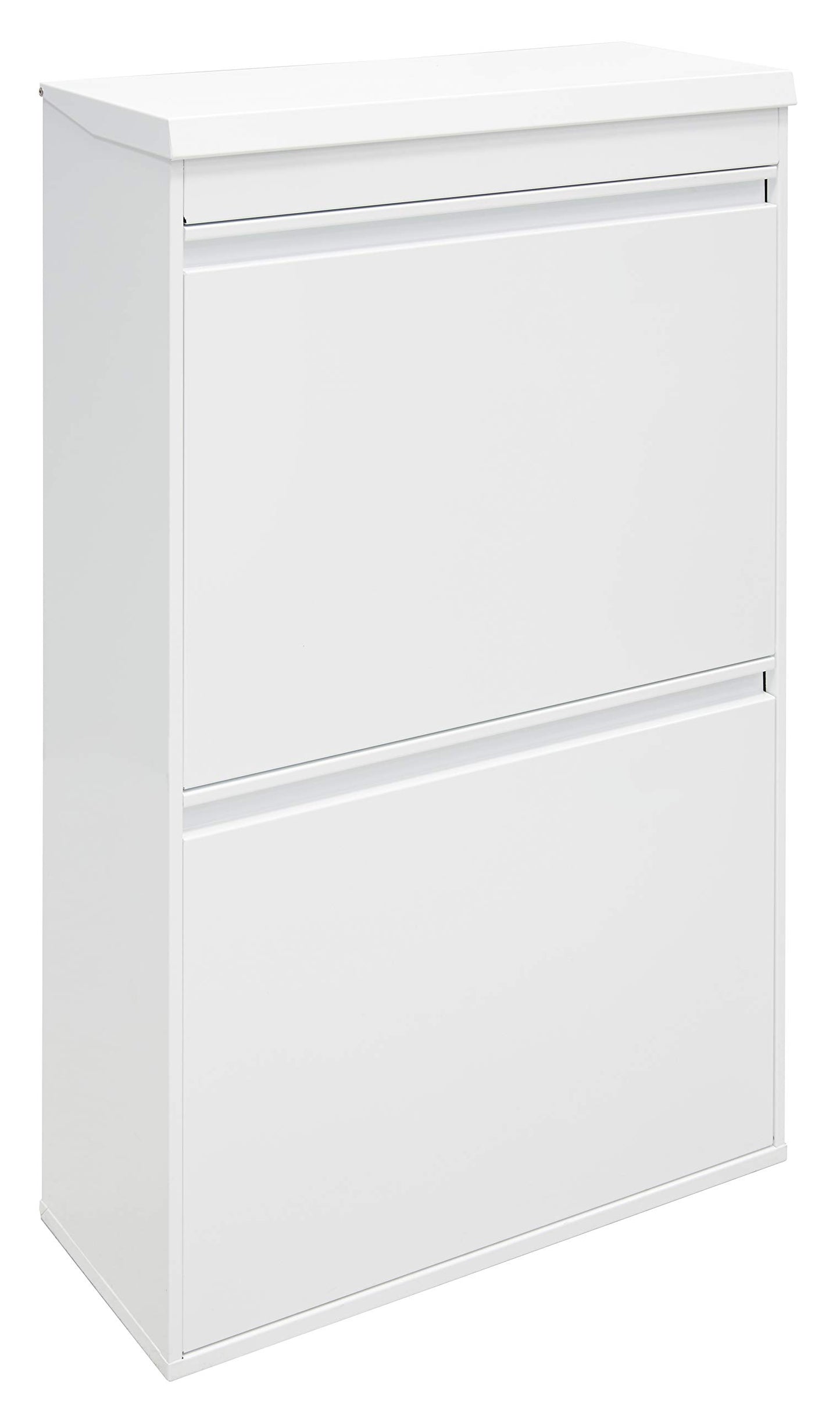 ARREGUI Top CR621-B steel recycling system with storage box and lid | 4 compartments kitchen trash can | 4x17 L (68 L) | Removable inner buckets with handle | white