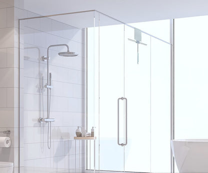 Libaro XXL Shower Squeegee Farini - Window Squeegee - Water Squeegee - Shower Wiper - made of stainless steel and silicone - including matching silicone hooks