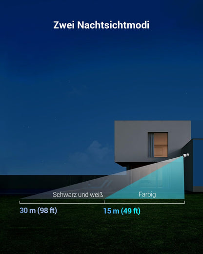 EZVIZ 1080P FHD WiFi Camera, Outdoor Security Camera with Color Night Vision, Motion Detection, Active Defense with Light, IP67 Waterproof, Compatible with Alexa, Google Home, C3TN Color