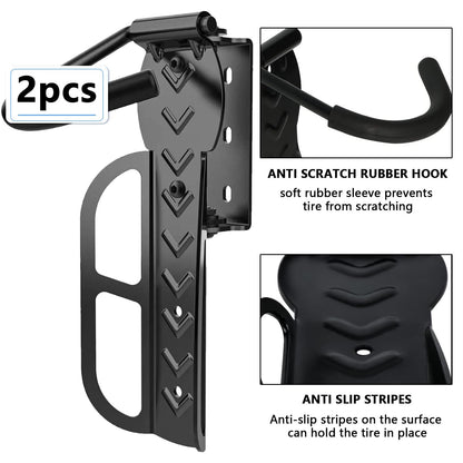 Bicycle wall mount 3 pack - TAZZOR Bike Wall Mount with 100% steel construction. Swivel design for vertical bike storage on the wall.