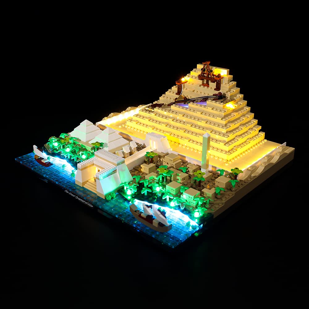 Kyglaring LED lighting kit for Lego Great Pyramid of Giza 21058 (no model) Architecture Landmark Collection model building set - without Lego set (Classic Version)