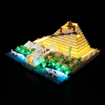 Kyglaring LED lighting kit for Lego Great Pyramid of Giza 21058 (no model) Architecture Landmark Collection model building set - without Lego set (Classic Version)
