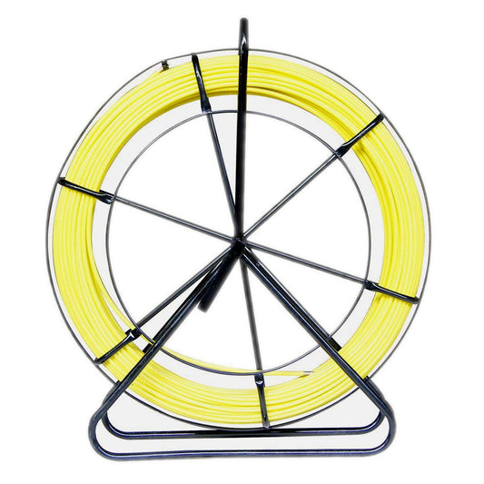 KATSU fiberglass rod 8x120M fish tape fiberglass cable wheel tube rodder with steel stand and brake, fiberglass electrical cable installation tool, cable pulling fish tape retriever