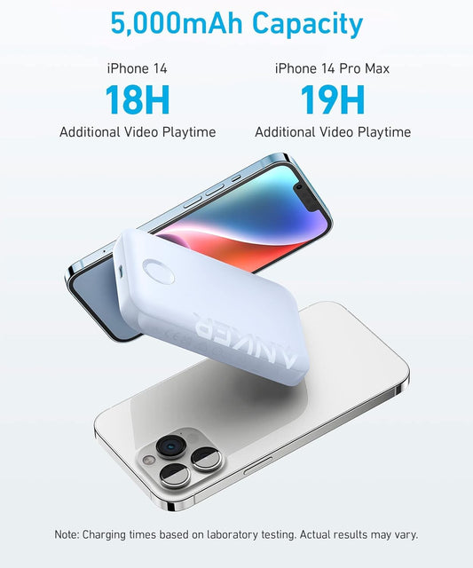 Anchor 321 Magnetic Battery (PowerCore Magnetic 5K) 5000mAh Magnetic Wireless Power Bank, Compatible with iPhone 14/14 Pro/14 Plus/14 Pro Max, iPhone 13, and 12
