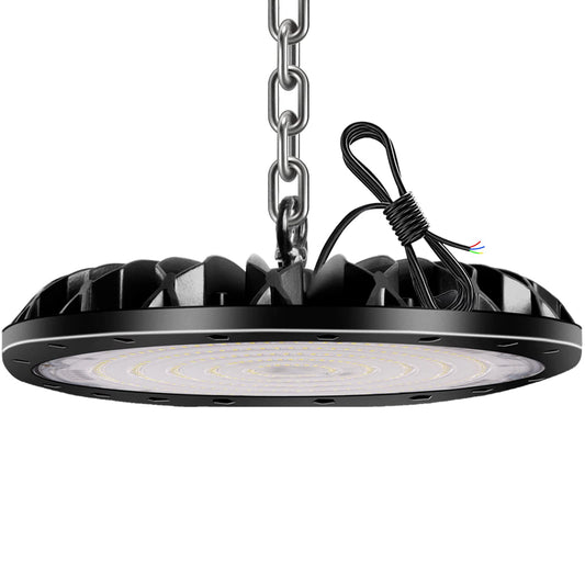 loyal 300W LED high bay light, 30000LM 6000K cool white UFO workshop lamp, IP65 waterproof LEDs industrial lamp for factories airport patio restaurant workshop