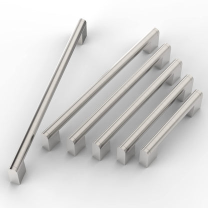 FURNIWARE 10 Pack Furniture Handles, 224mm Center to Center Stainless Steel Cabinet Handles Kitchen Cupboard Pull Used for Bathroom Door Handle Wardrobe (Brushed Satin Nickel)