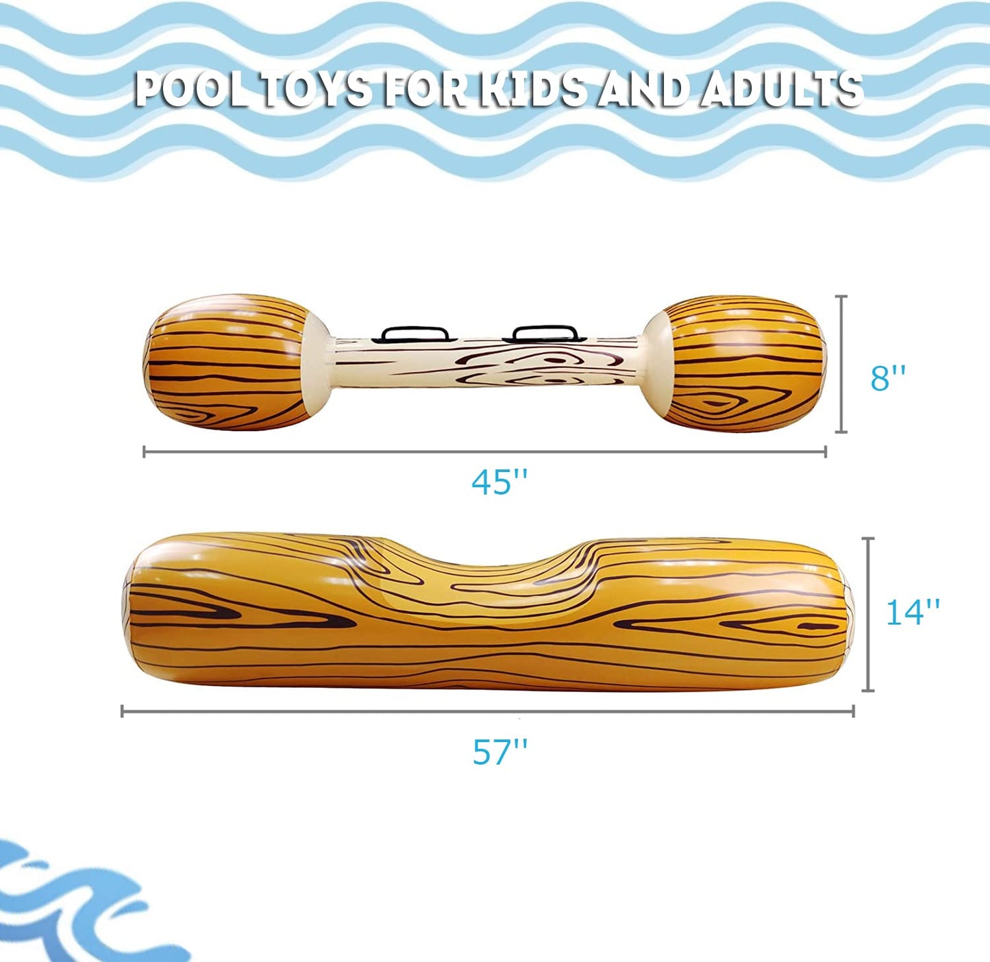 Inflatable pool toy adult battle log raft water toy children pool toys inflatable teenager outdoor toy for pool water toys pool games family for 2 players (L)
