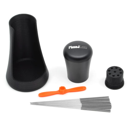 FusedLine WDT tool made of metal and self-aligning stand, precision milled (black anodized aluminum)