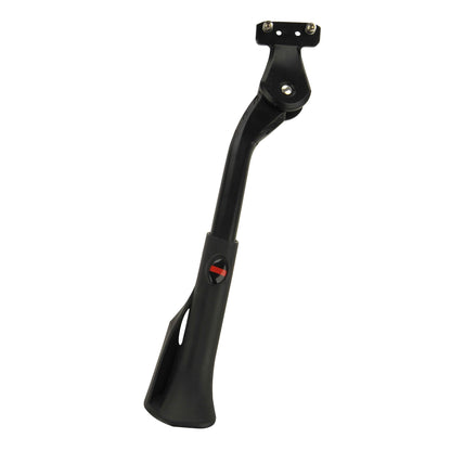 FISCHER Bicycle Rear Kickstand adjustable in height | Bicycle stand with nonslip rubber foot | for bikes between 24 and 29" & Mini bike bell, black, One Size