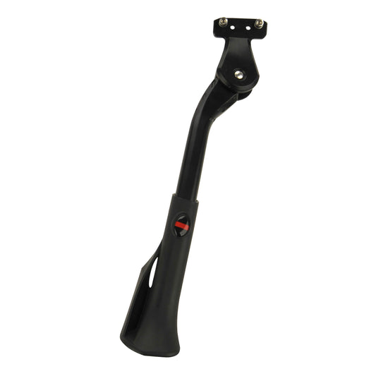 FISCHER Bicycle Rear Kickstand adjustable in height | Bicycle stand with nonslip rubber foot | for bikes between 24 and 29" & Mini bike bell, black, One Size