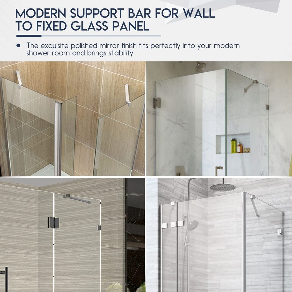 100cm stainless steel frameless shower door fixed side panel wall-to-glass support bar for 6mm 8mm 10mm thick glass by m-home