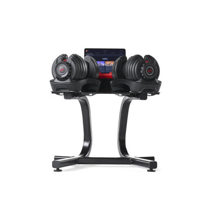 Bowflex with Media Rack Dumbbell Stand, Black, One Size
