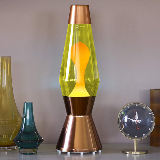 Mathmos Copper Astro Lava Lamp - Yellow/Orange