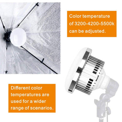 2 x 85W LED photo light E27 2700-6400K, adjustable with remote control, LED photo studio lamp, energy-saving lighting for softbox, reflector, and photography.