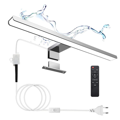 KYOTECH LED mirror light for bathroom. Dimmable 12W 400mm 800LM with switch. IP44 waterproof. Remote controlled. Makeup light for bathroom. Made of aluminum material.