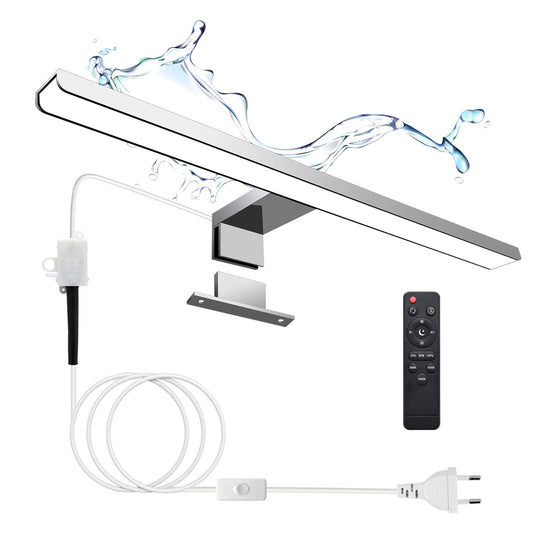 KYOTECH LED mirror light for bathroom. Dimmable 12W 400mm 800LM with switch. IP44 waterproof. Remote controlled. Makeup light for bathroom. Made of aluminum material.