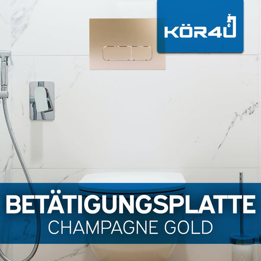 4u Flush plate for Geberit cistern Sigma UP300, UP320, and Delta UP100, rounded buttons (champagne gold)