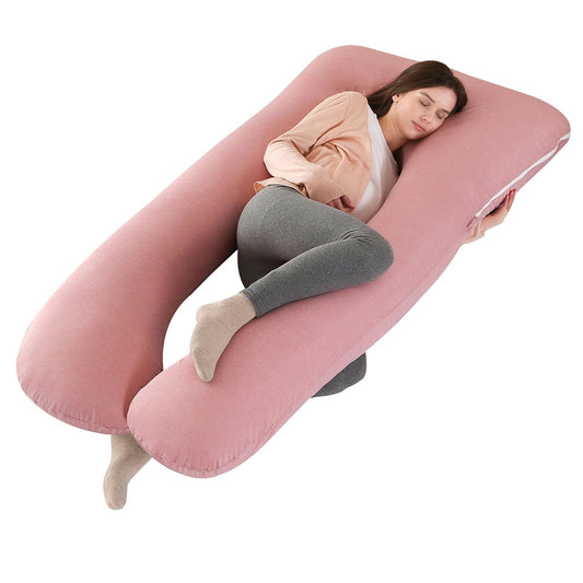 SHANNA Pregnancy Pillow U Shape Side Sleeper Pillow Nursing Pillow Feeding Pillow with Cooling Cover, Large Body Pillow for Adults, Comfort Pillow for Sleeping and Mother.