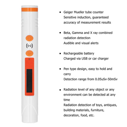 Improved Geiger counter personal dosimeter Highly sensitive nuclear radiation detector Portable beta gamma X-ray radiation monitor